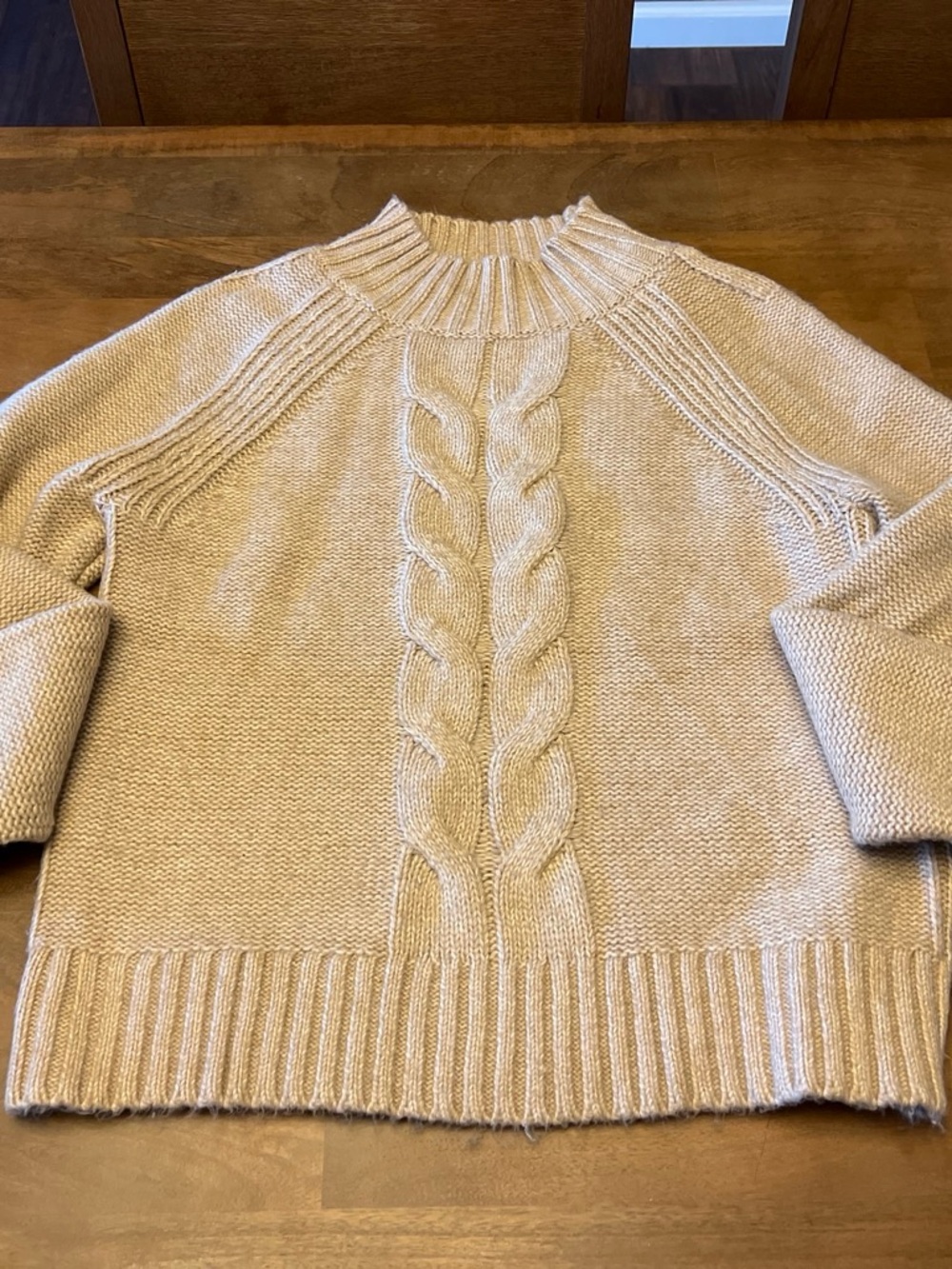 Tommy Hilfiger Cream Cable-Knit Turtleneck Sweater